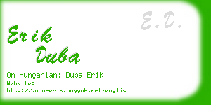 erik duba business card